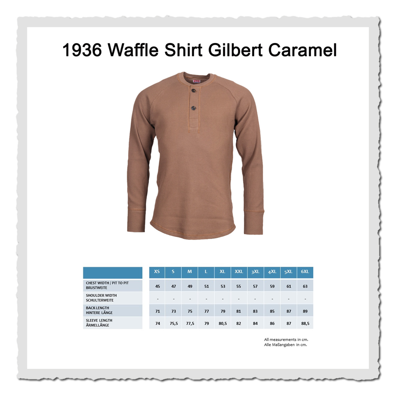 Pike Brothers 1936 Waffle Shirt – Masstabelle Shirt in warmem Braunton